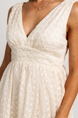 Thalia Embroidered Tank Midi Dress | Vintage Cream