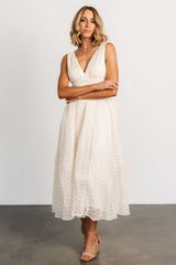 Thalia Embroidered Tank Midi Dress | Vintage Cream