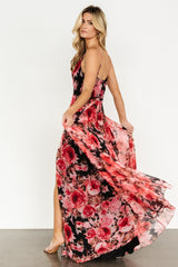 Vivienne Maxi Dress | Pink + Black Floral