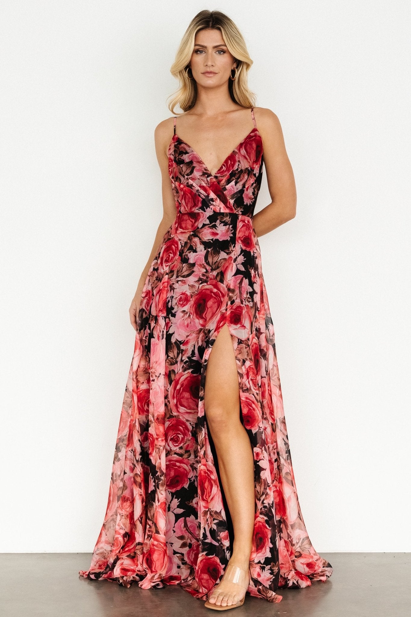 Vivienne Maxi Dress | Pink + Black Floral