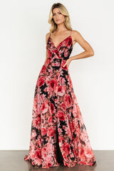 Vivienne Maxi Dress | Pink + Black Floral