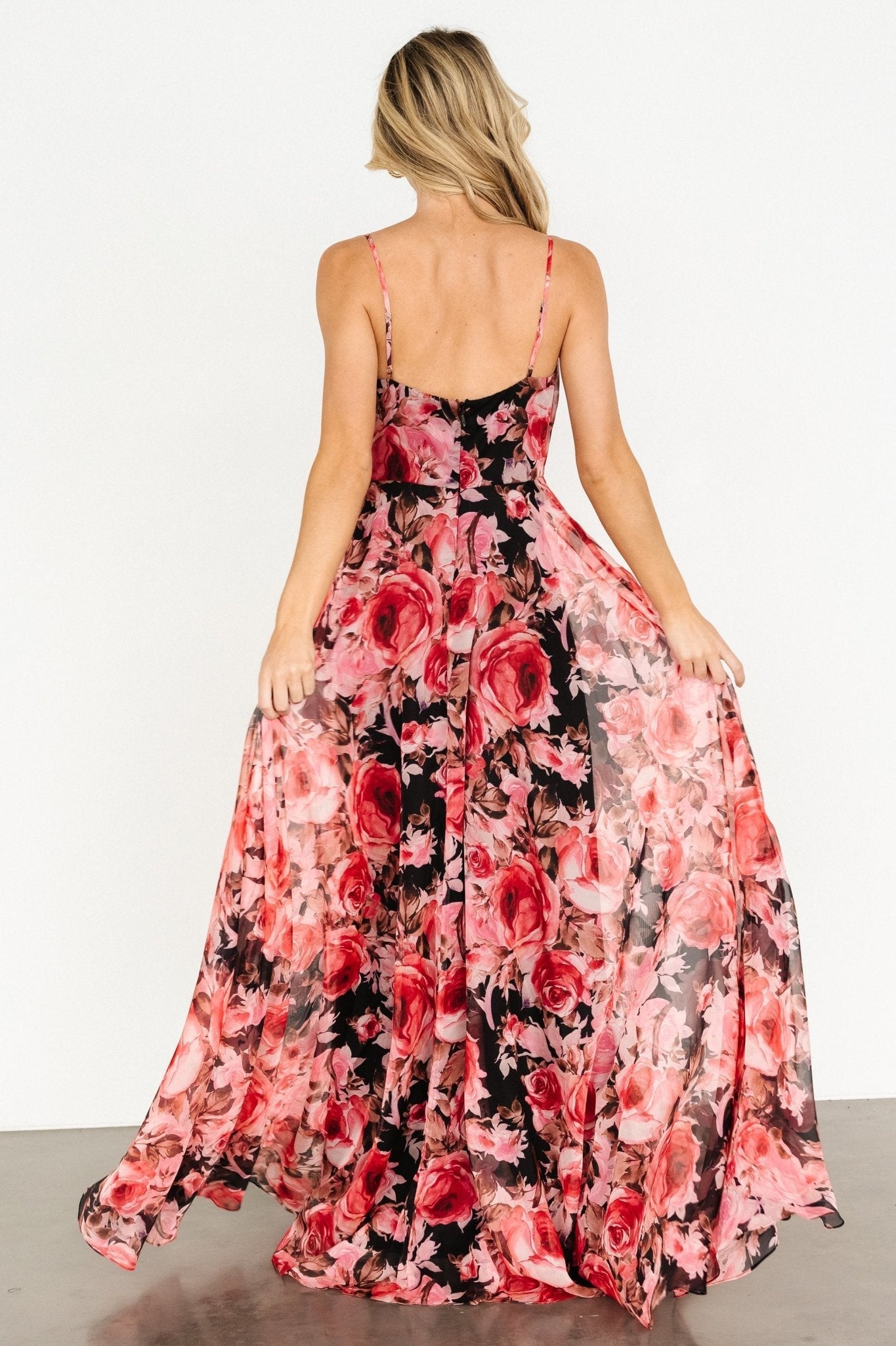 Vivienne Maxi Dress | Pink + Black Floral