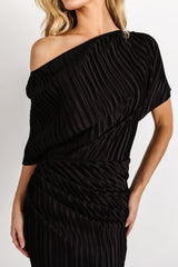 Winslow Pleated Midi Dress | Black