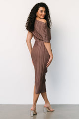 Winslow Pleated Midi Dress | Mink